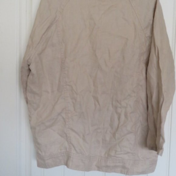 Forever 21 Linen Shirt Jacket Small Tan (K328) - Picture 2 of 4